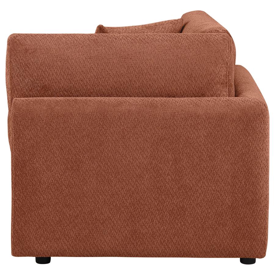 Elysia Chenille Upholstered Modular Corner Chair Coral - 551892