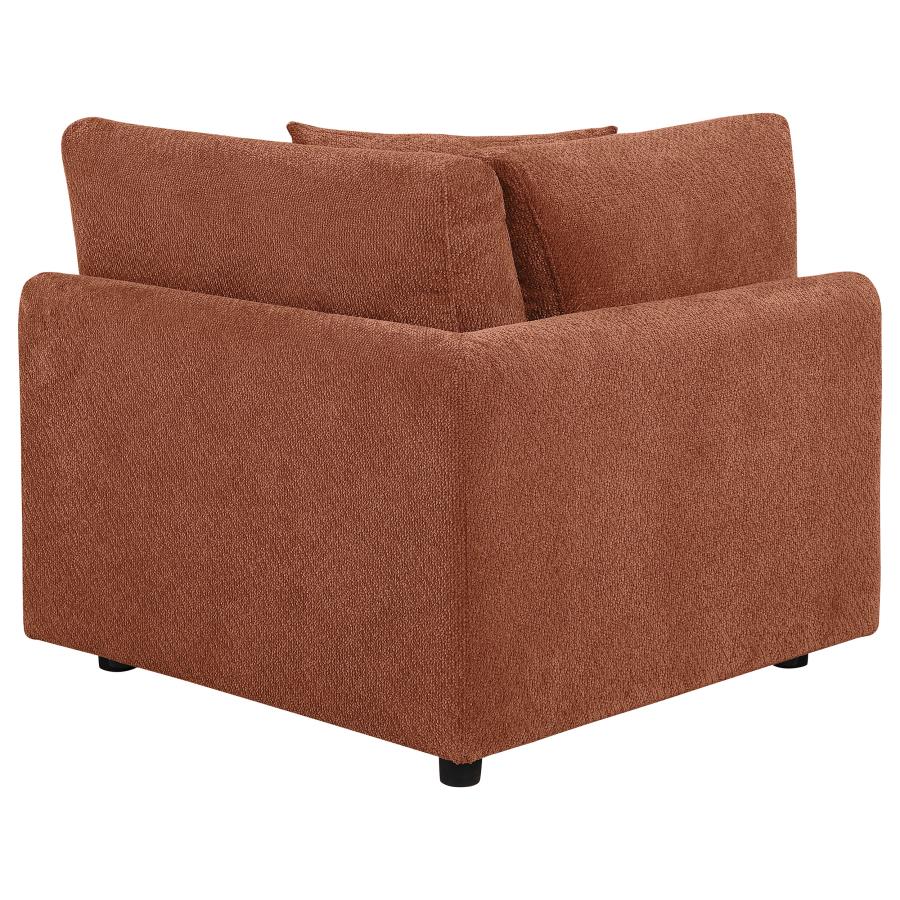 Elysia Chenille Upholstered Modular Corner Chair Coral - 551892