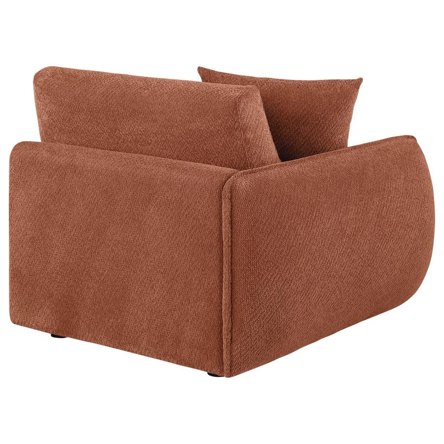 Elysia Chenille Upholstered Modular LAF Chair Coral - 551894LAF