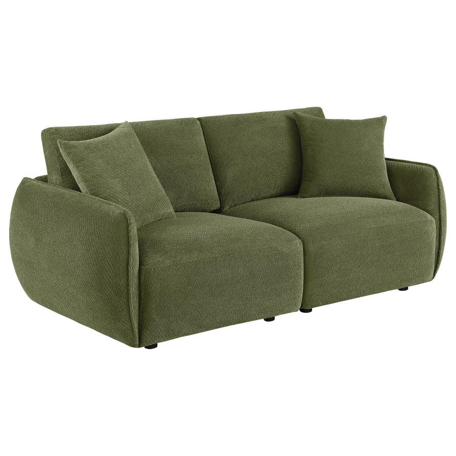 Elysia Chenille Upholstered Modular Lounge Loveseat Green - 551895-LOVE