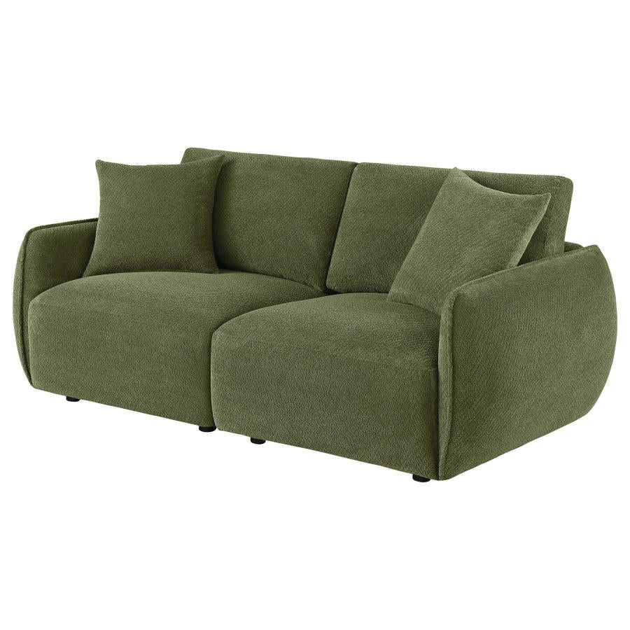 Elysia Chenille Upholstered Modular Lounge Loveseat Green - 551895-LOVE