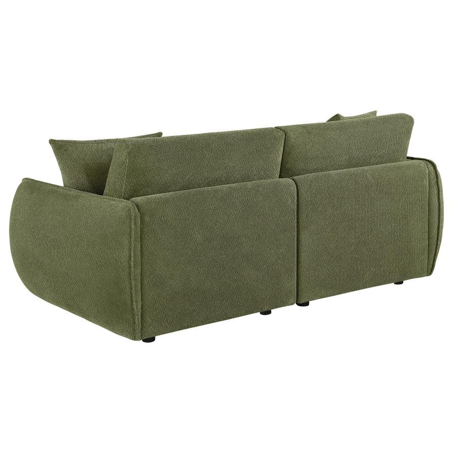 Elysia Chenille Upholstered Modular Lounge Loveseat Green - 551895-LOVE