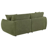 Elysia Chenille Upholstered Modular Lounge Loveseat Green - 551895-LOVE