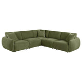 Elysia 5-piece Chenille Upholstered Modular Sectional Sofa Green - 551895-SETA