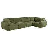 Elysia 5-piece Chenille Upholstered Modular Sectional Sofa Green - 551895-SETA