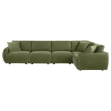 Elysia 5-piece Chenille Upholstered Modular Sectional Sofa Green - 551895-SETA