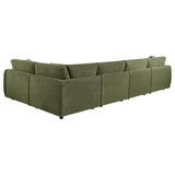 Elysia 5-piece Chenille Upholstered Modular Sectional Sofa Green - 551895-SETA