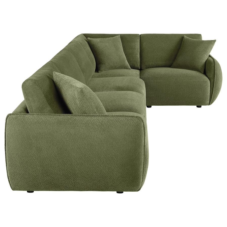 Elysia 5-piece Chenille Upholstered Modular Sectional Sofa Green - 551895-SETA