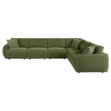 Elysia 6-piece Chenille Upholstered Modular Sectional Sofa Green - 551895-SET