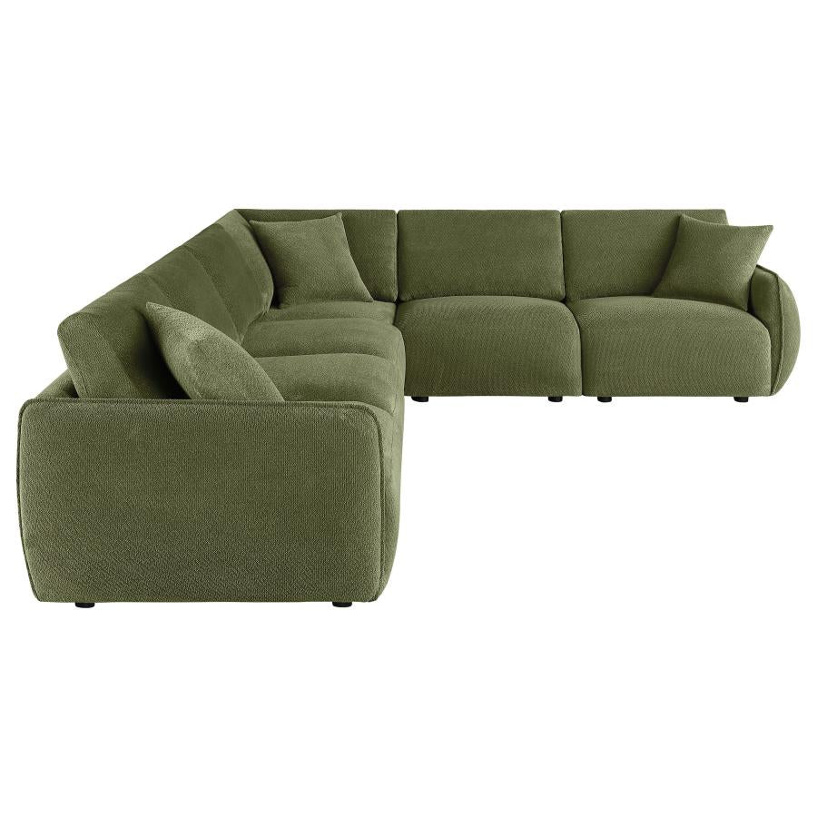 Elysia 6-piece Chenille Upholstered Modular Sectional Sofa Green - 551895-SET
