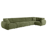 Elysia 6-piece Chenille Upholstered Modular Sectional Sofa Green - 551895-SET