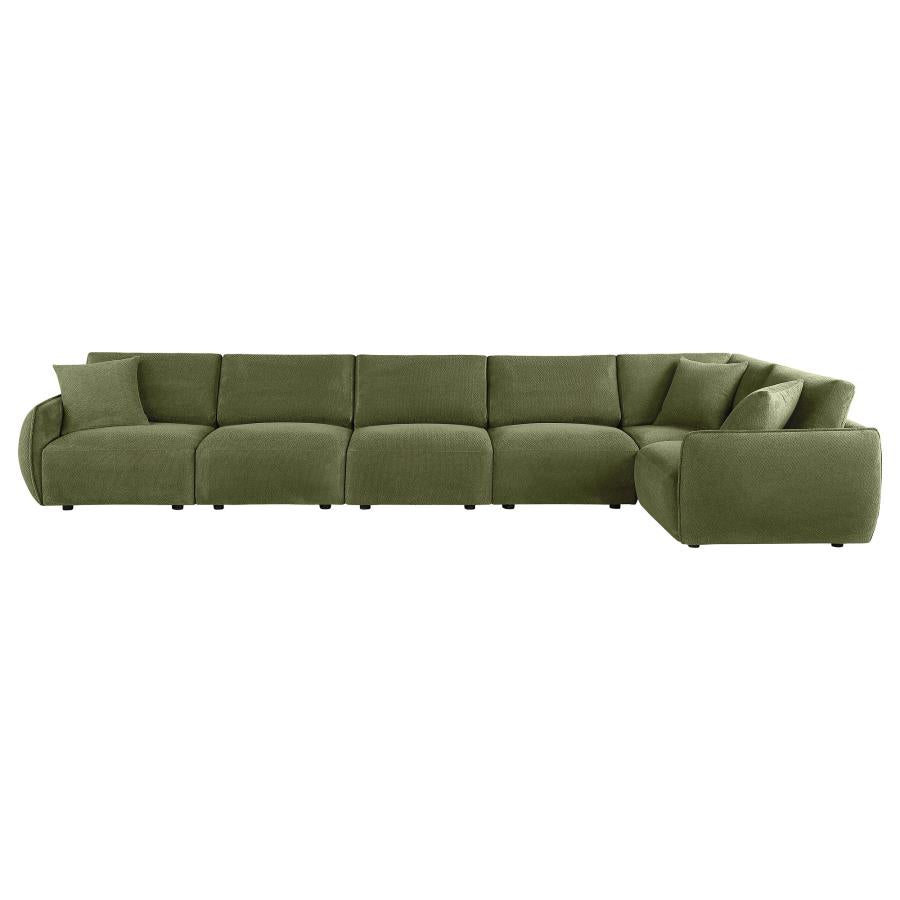 Elysia 6-piece Chenille Upholstered Modular Sectional Sofa Green - 551895-SET