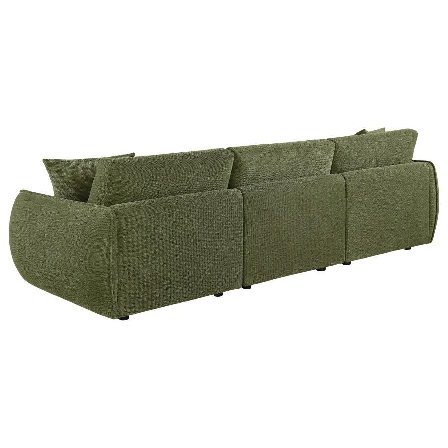 Elysia Chenille Upholstered Modular Lounge Sofa Green - 551895-SOFA