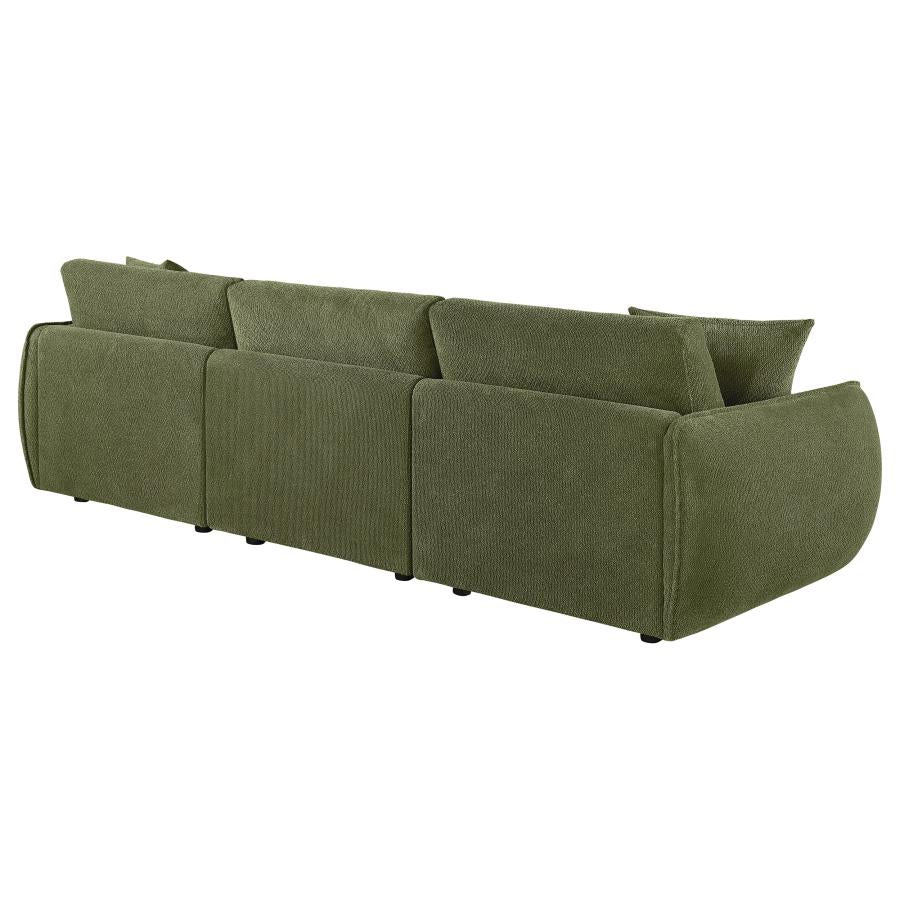 Elysia Chenille Upholstered Modular Lounge Sofa Green - 551895-SOFA