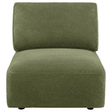Elysia Chenille Upholstered Modular Armless Chair Green - 551895