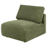 Elysia Chenille Upholstered Modular Armless Chair Green - 551895