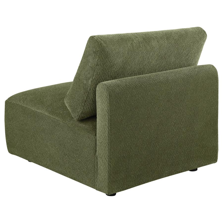Elysia Chenille Upholstered Modular Armless Chair Green - 551895