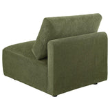 Elysia Chenille Upholstered Modular Armless Chair Green - 551895