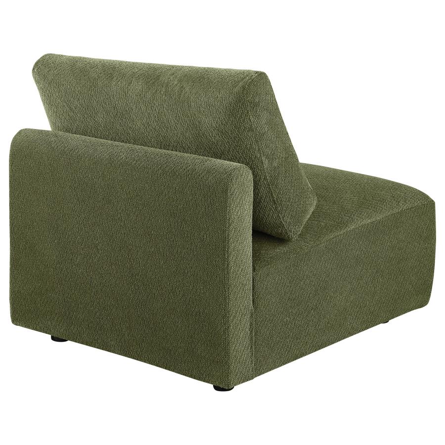 Elysia Chenille Upholstered Modular Armless Chair Green - 551895