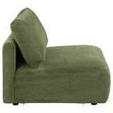 Elysia Chenille Upholstered Modular Armless Chair Green - 551895