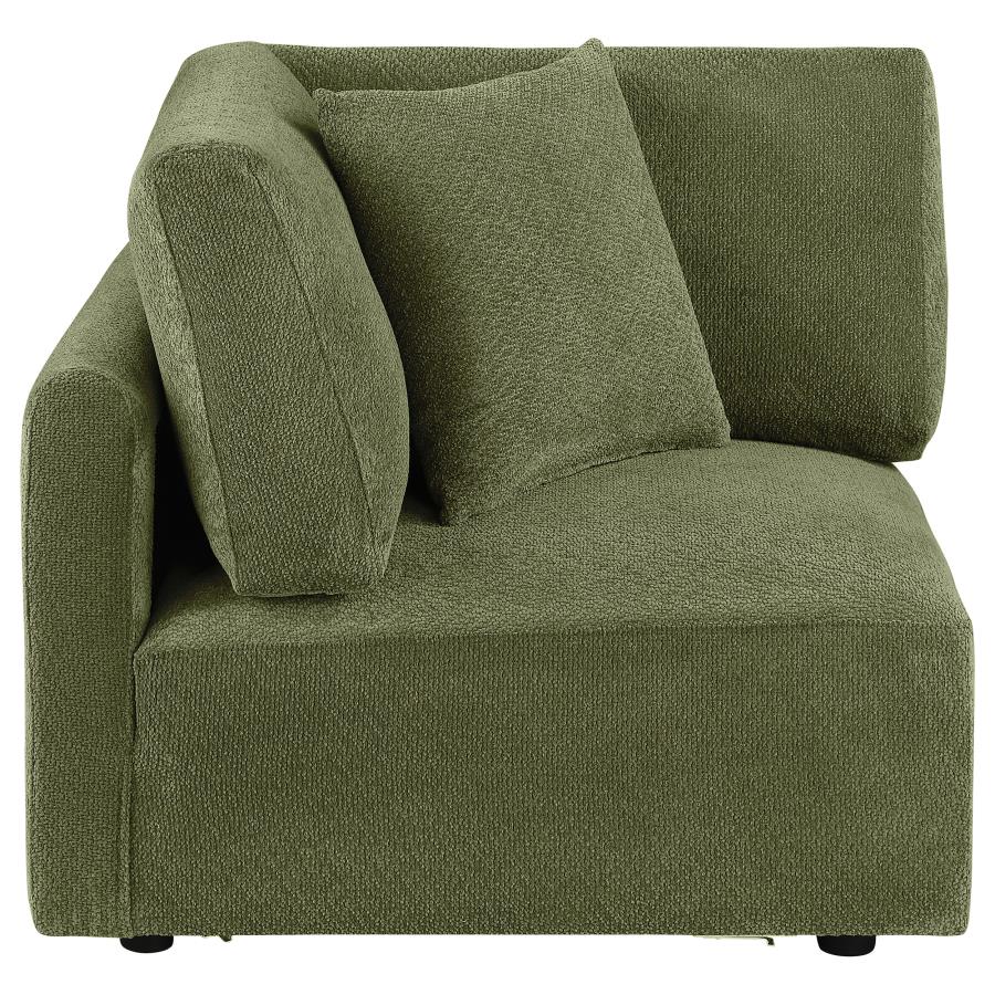 Elysia Chenille Upholstered Modular Corner Chair Green - 551896