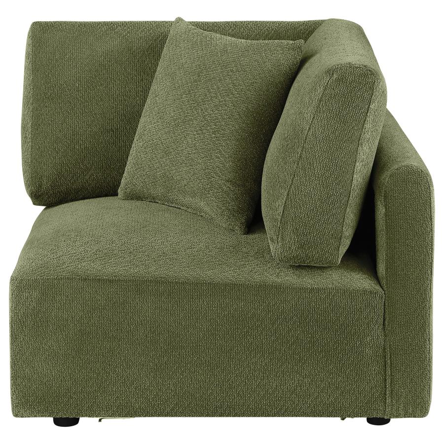 Elysia Chenille Upholstered Modular Corner Chair Green - 551896