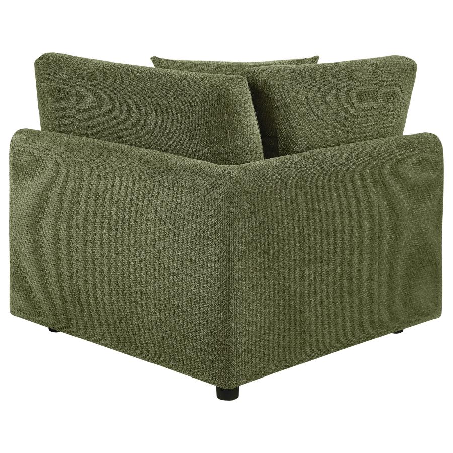 Elysia Chenille Upholstered Modular Corner Chair Green - 551896