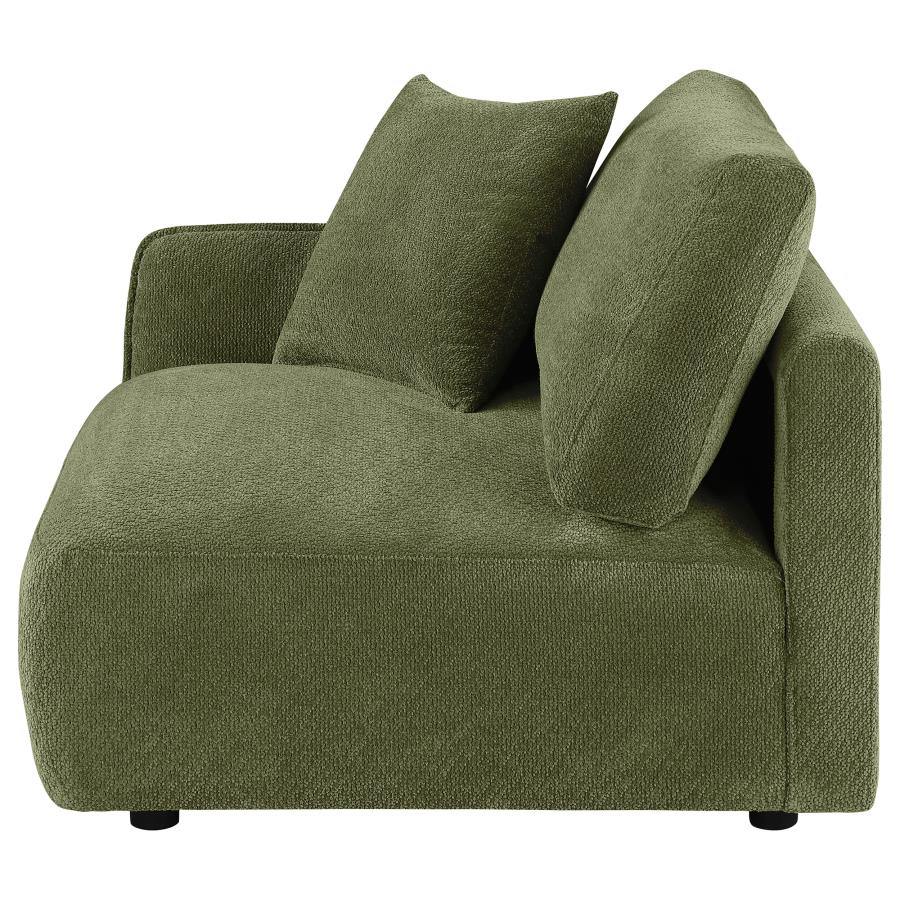 Elysia Chenille Upholstered Modular LAF Chair Green - 551898LAF