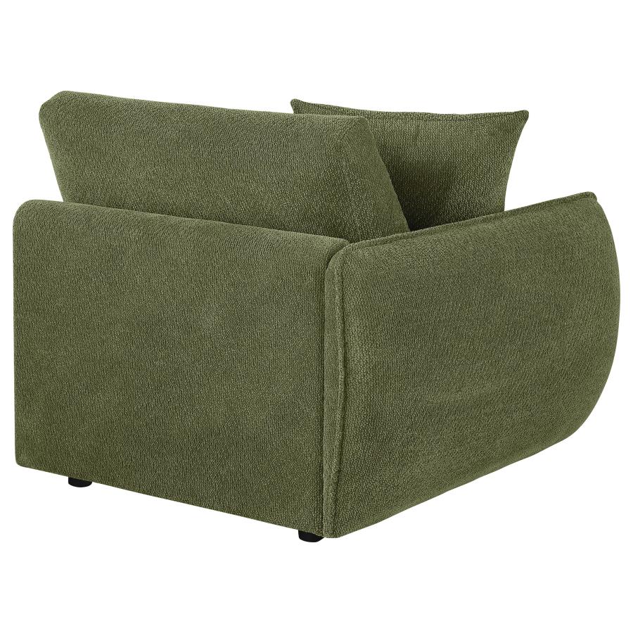 Elysia Chenille Upholstered Modular LAF Chair Green - 551898LAF