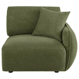 Elysia Chenille Upholstered Modular RAF Chair Green - 551898RAF