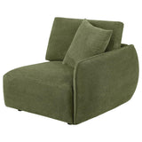 Elysia Chenille Upholstered Modular RAF Chair Green - 551898RAF