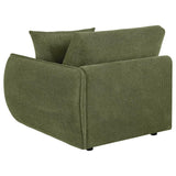 Elysia Chenille Upholstered Modular RAF Chair Green - 551898RAF