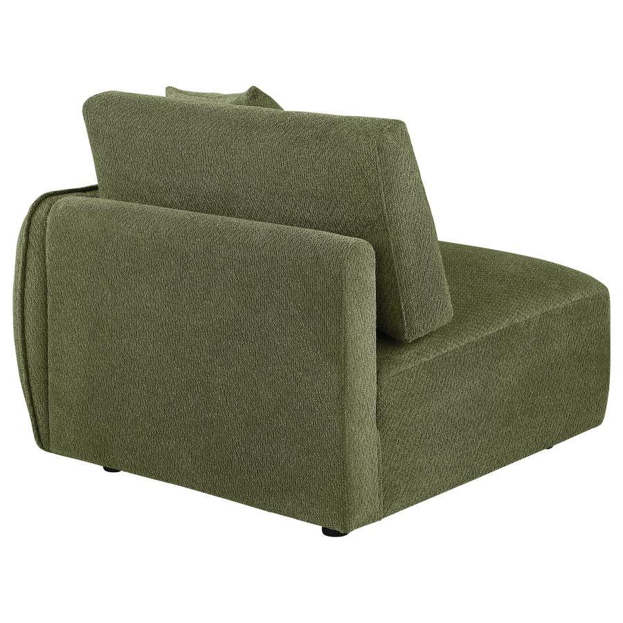 Elysia Chenille Upholstered Modular RAF Chair Green - 551898RAF