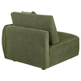 Elysia Chenille Upholstered Modular RAF Chair Green - 551898RAF