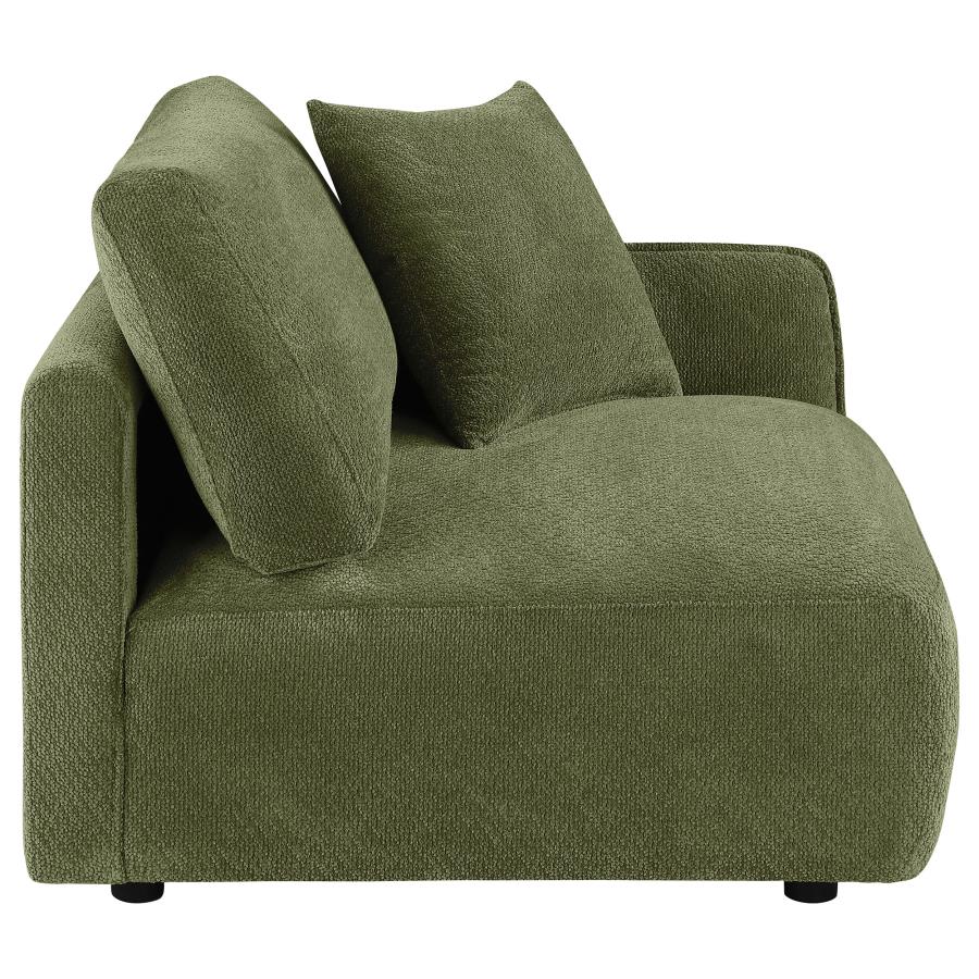 Elysia Chenille Upholstered Modular RAF Chair Green - 551898RAF