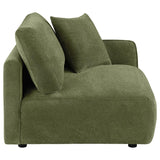 Elysia Chenille Upholstered Modular RAF Chair Green - 551898RAF