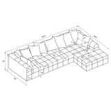 Amara 3-Piece Upholstered Sectional Sofa - 551911-SETA