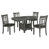 Ingall - 5 Piece Set With Storage Table And Upholstered Chairs - Medium Gray