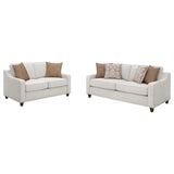 Christine 2-piece Upholstered Sloped Arm Sofa Set Beige - 552061-S2