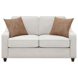Christine 2-piece Upholstered Sloped Arm Sofa Set Beige - 552061-S2