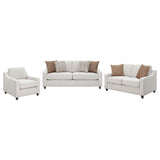 Christine 3-piece Upholstered Sloped Arm Sofa Set Beige - 552061-S3