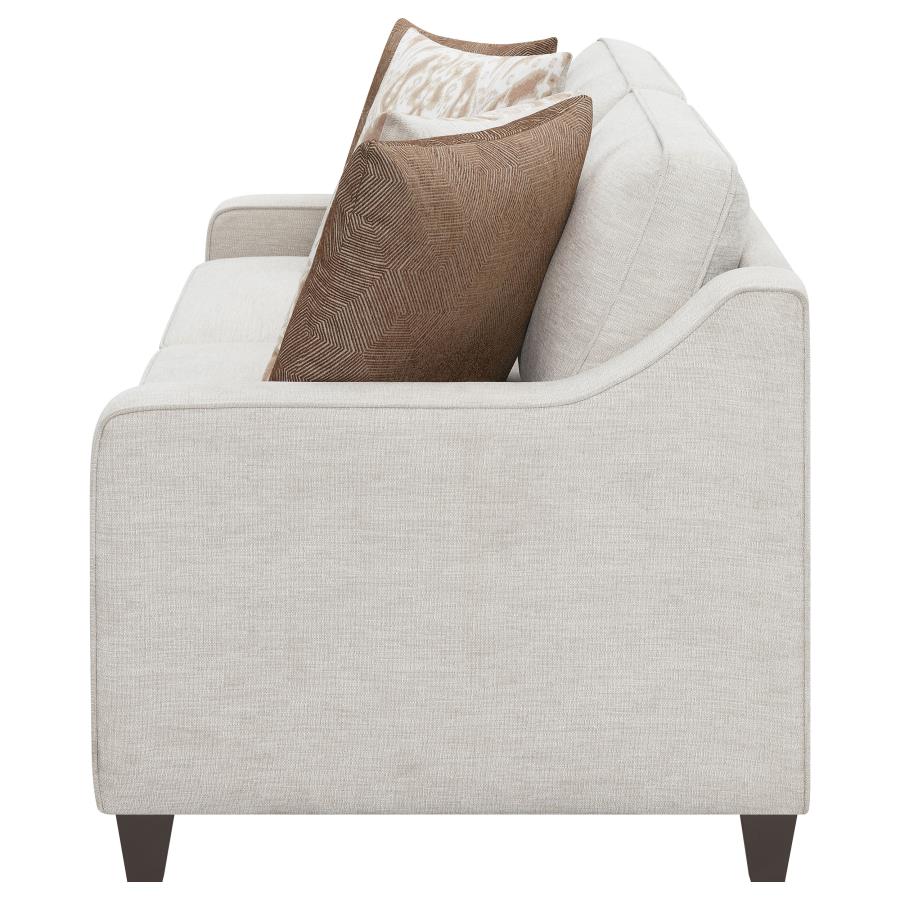 Christine Upholstered Sloped Arm Sofa Beige - 552061