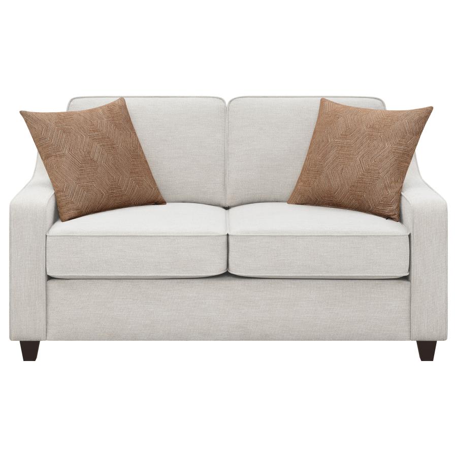 Christine Upholstered Sloped Arm Loveseat Beige - 552062