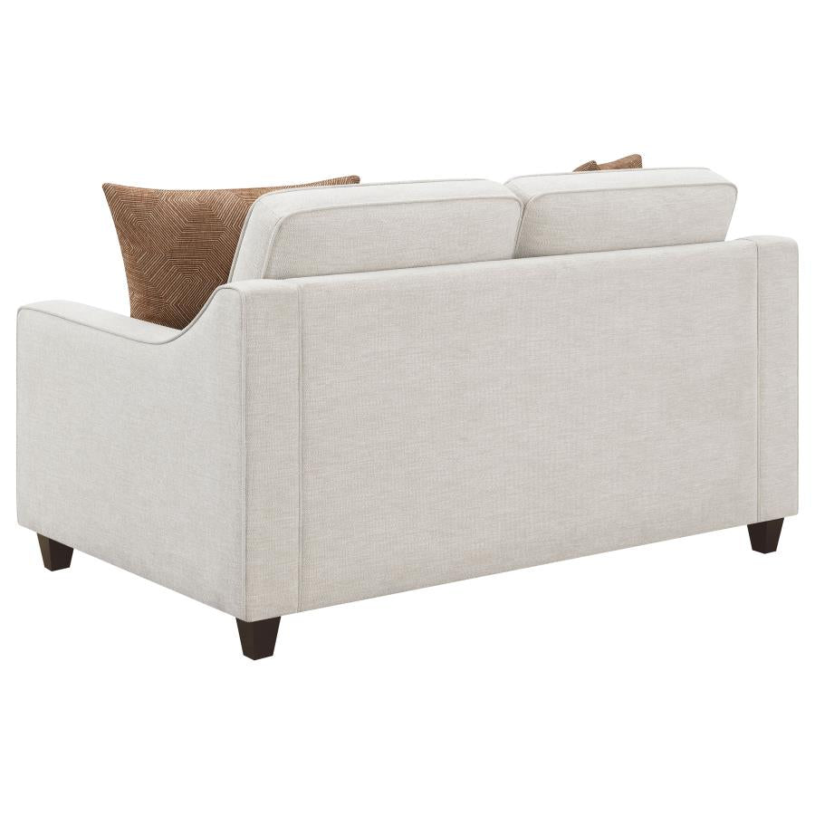 Christine Upholstered Sloped Arm Loveseat Beige - 552062
