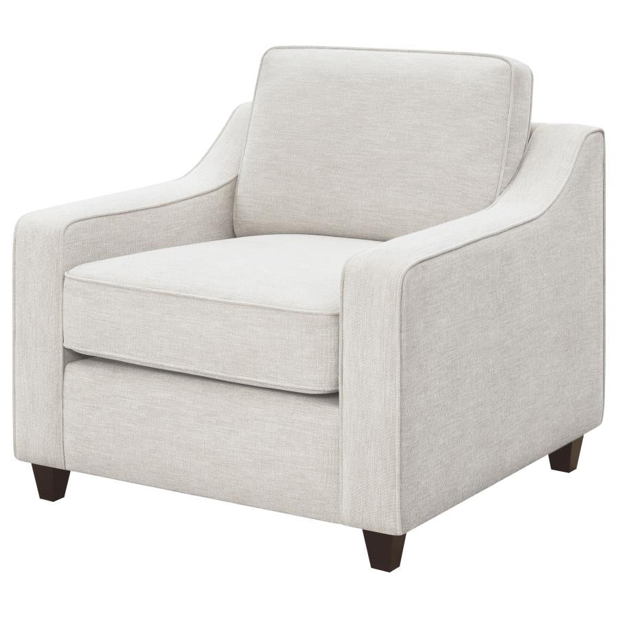 Christine Upholstered Sloped Arm Accent Chair Beige - 552063