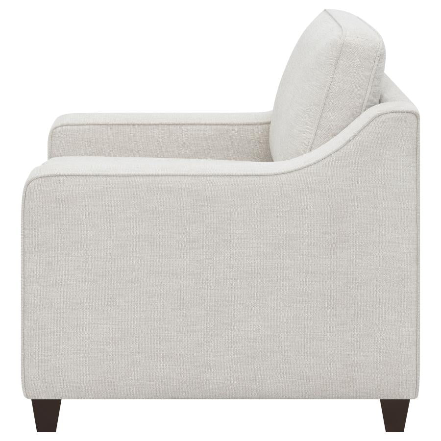 Christine Upholstered Sloped Arm Accent Chair Beige - 552063