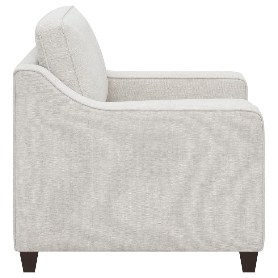 Christine Upholstered Sloped Arm Accent Chair Beige - 552063
