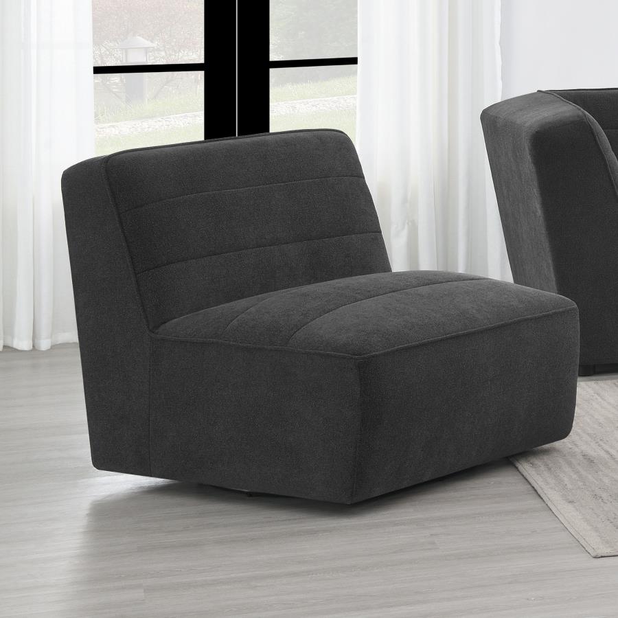 Sunny Upholstered Armless Chair Dark Charcoal - 552081