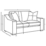 Ashlyn Fabric Upholstered Track Arm Loveseat Sand - 552092