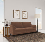 Selma Velvet Upholstered Crescent Arm Sofa Rust - 552101